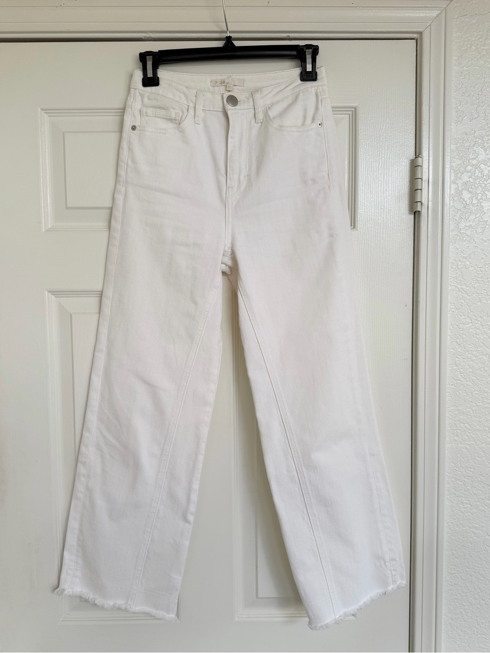 MAJE White Wide Leg High Rise Jeans raw Hem Size 2‎ (34) - Picture 2 of 6